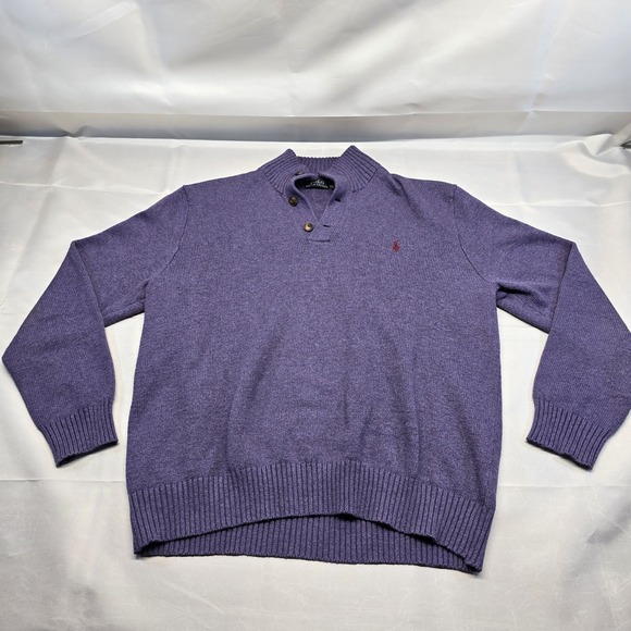 polo ralph‎ lauren 1/4 Button  Sweater XXL Men Purple - Picture 1 of 7